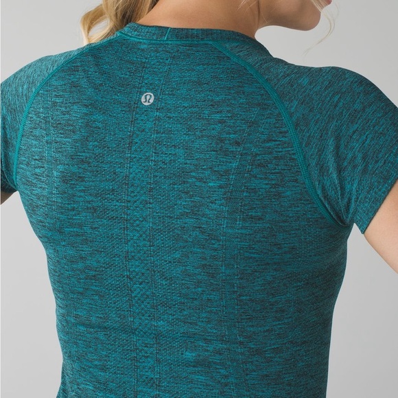 Lululemon Swiftly Tech Short Sleeve Crew in Heathered Peacock size 6 - Picture 5 of 11